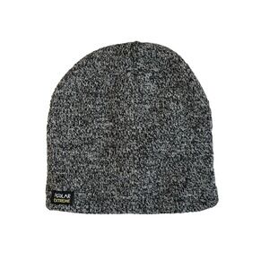Polar Extreme Faux Fur Insulated Thermal Heathered Black White Winter Hat Beanie